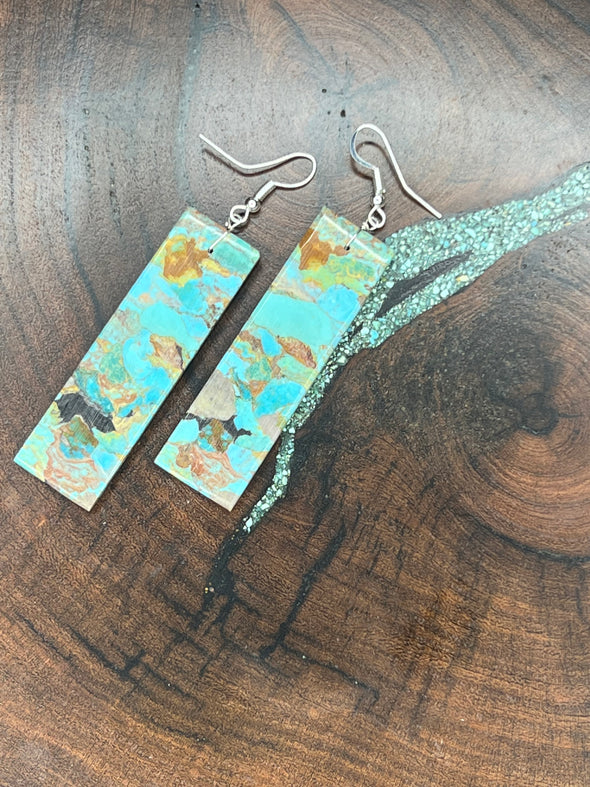 Slab Earrings Turquoise #5