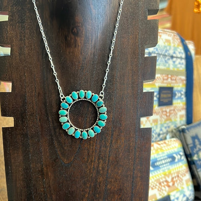 Turquoise Open Circle Necklace